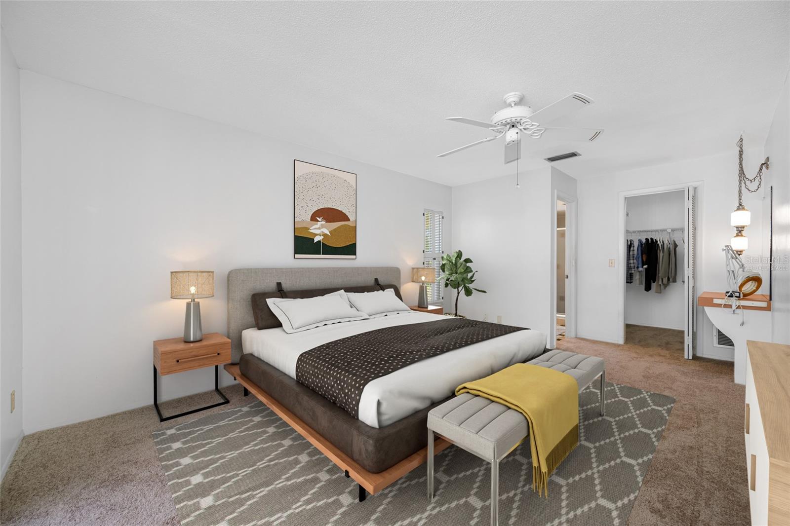 Virtually Staged Primary Bedroom