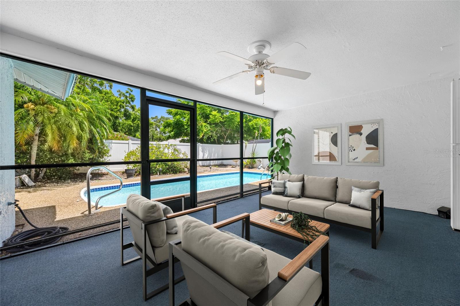 Virtually Staged Screened in Patio