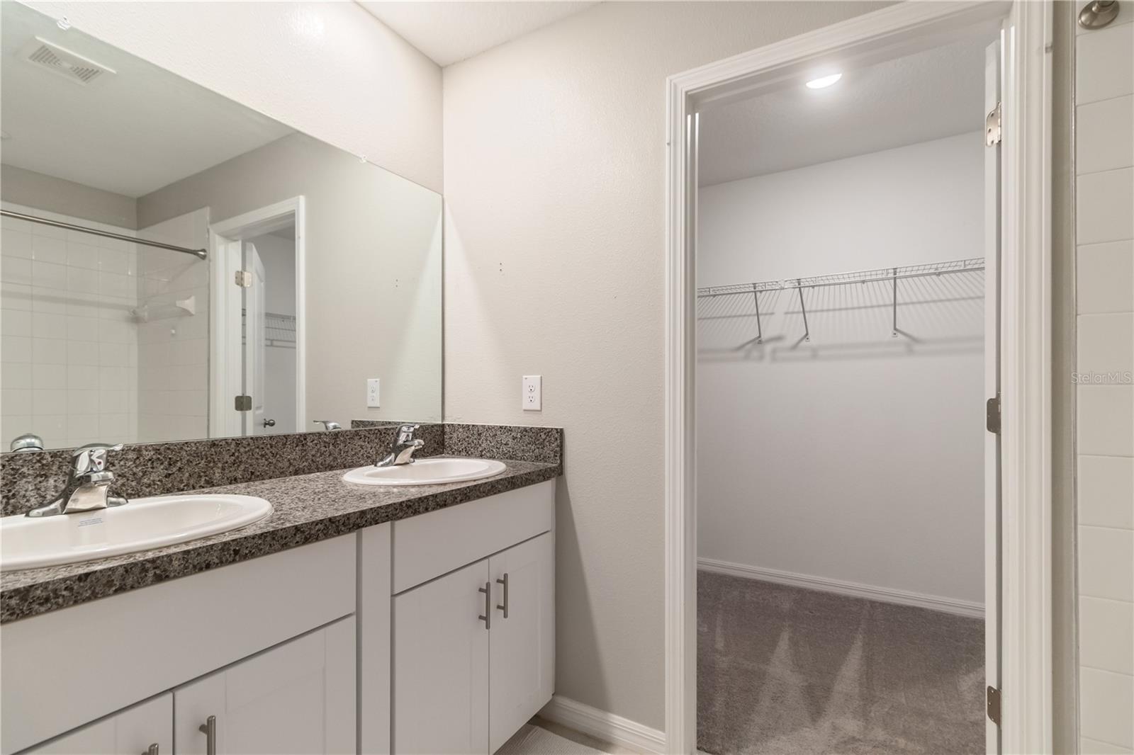 Dual sinks in the primary bathroom