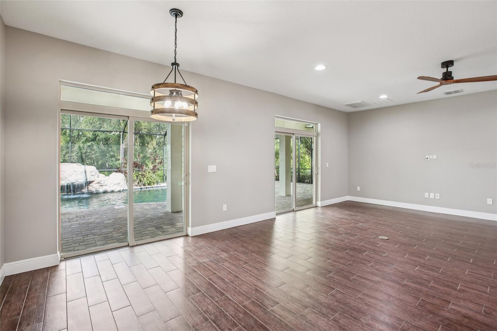 Open living with poolside access
