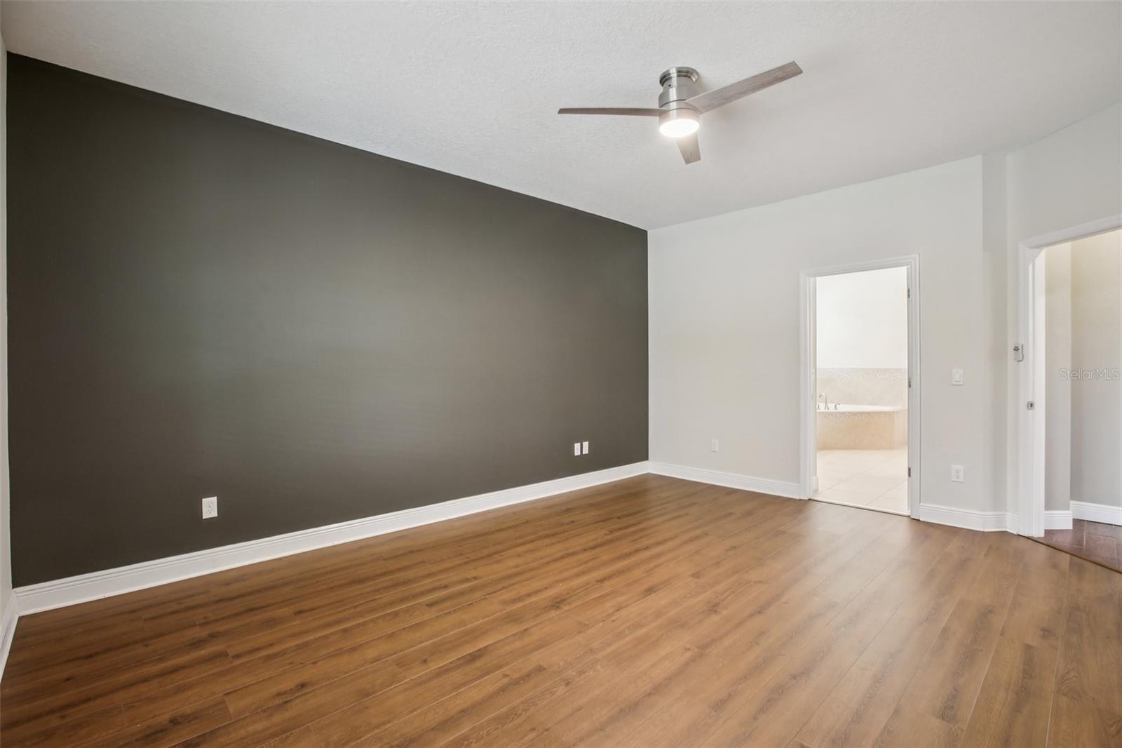 Primary suite with accent wall