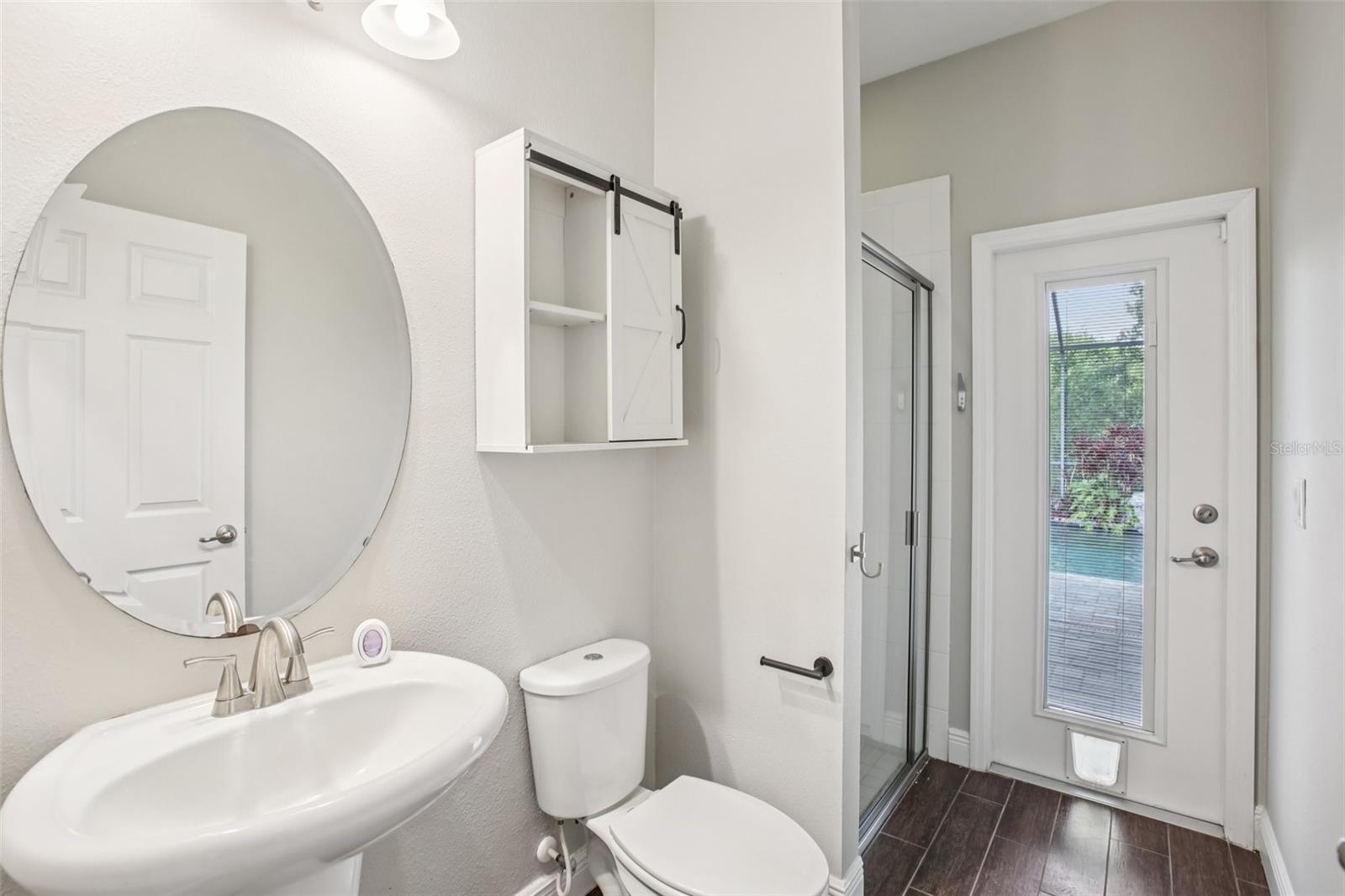 Convenient poolside guest bath
