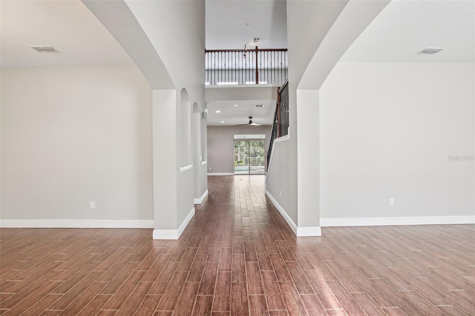 Grand entry with soaring ceilings