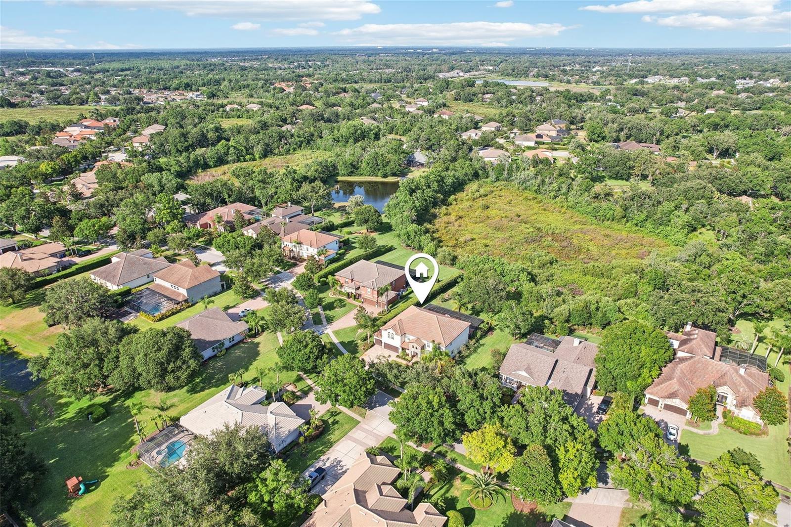 Aerial view reveals lush private escape