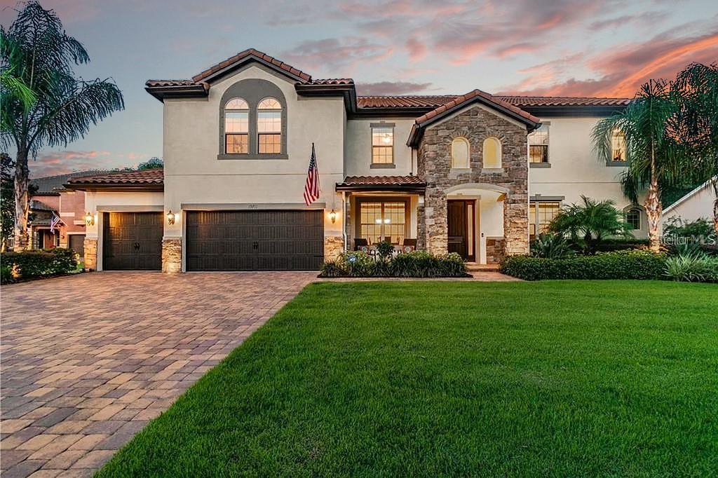 Elegant front view at sunset