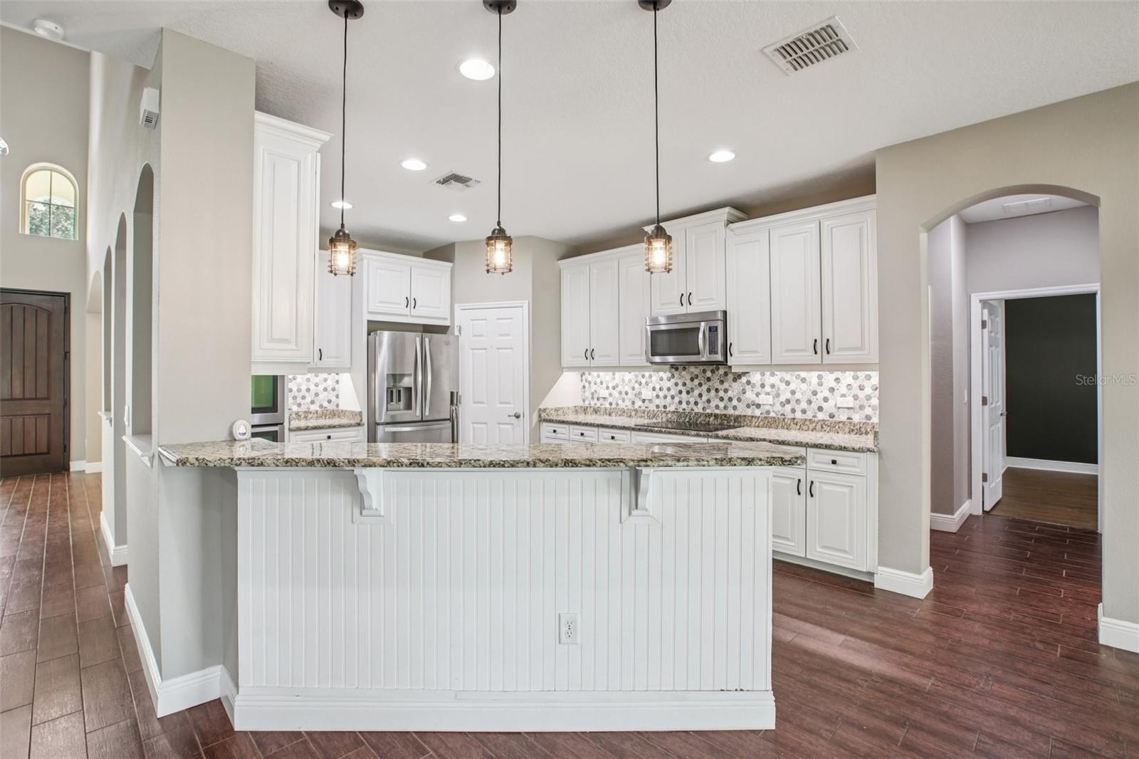 Open-concept entertaining space