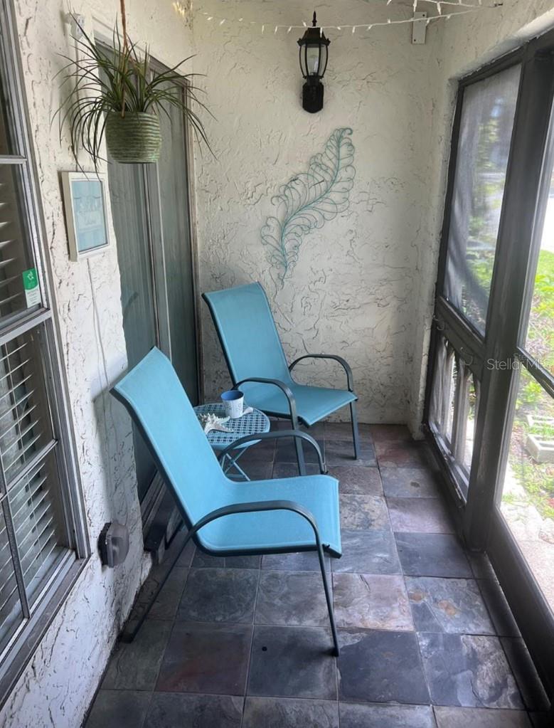 Newly screened-in patio with new patio door