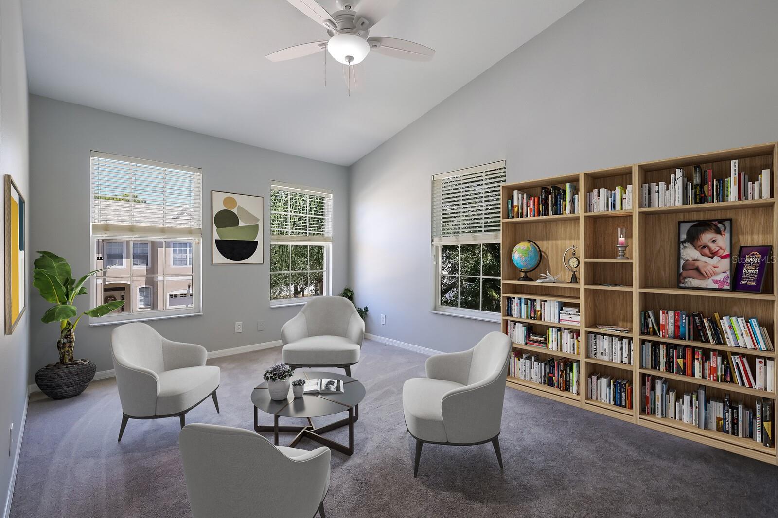 Virtual Staged Upstairs Bonus Rooms are