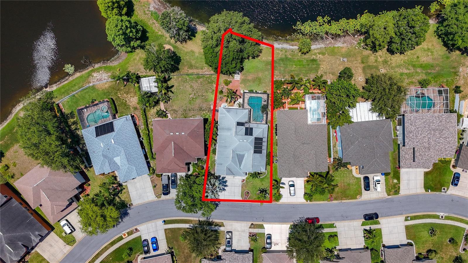 Aerial showing Lake in Back