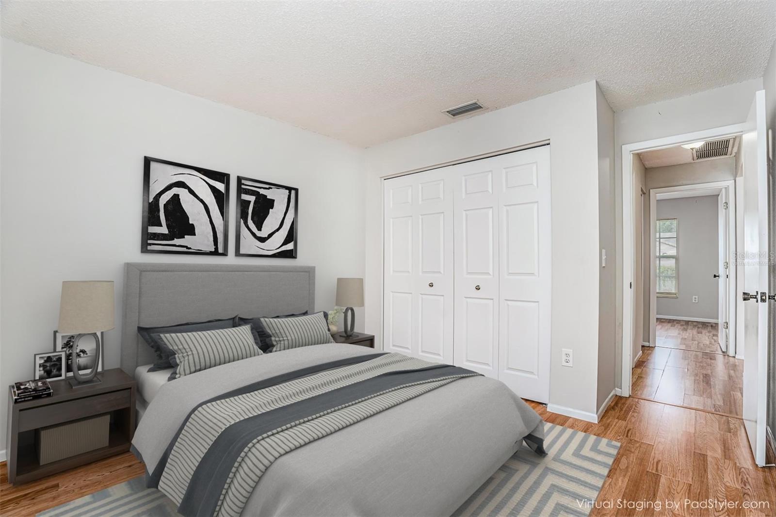 Virtually Staged - Next Bedroom with built in closet