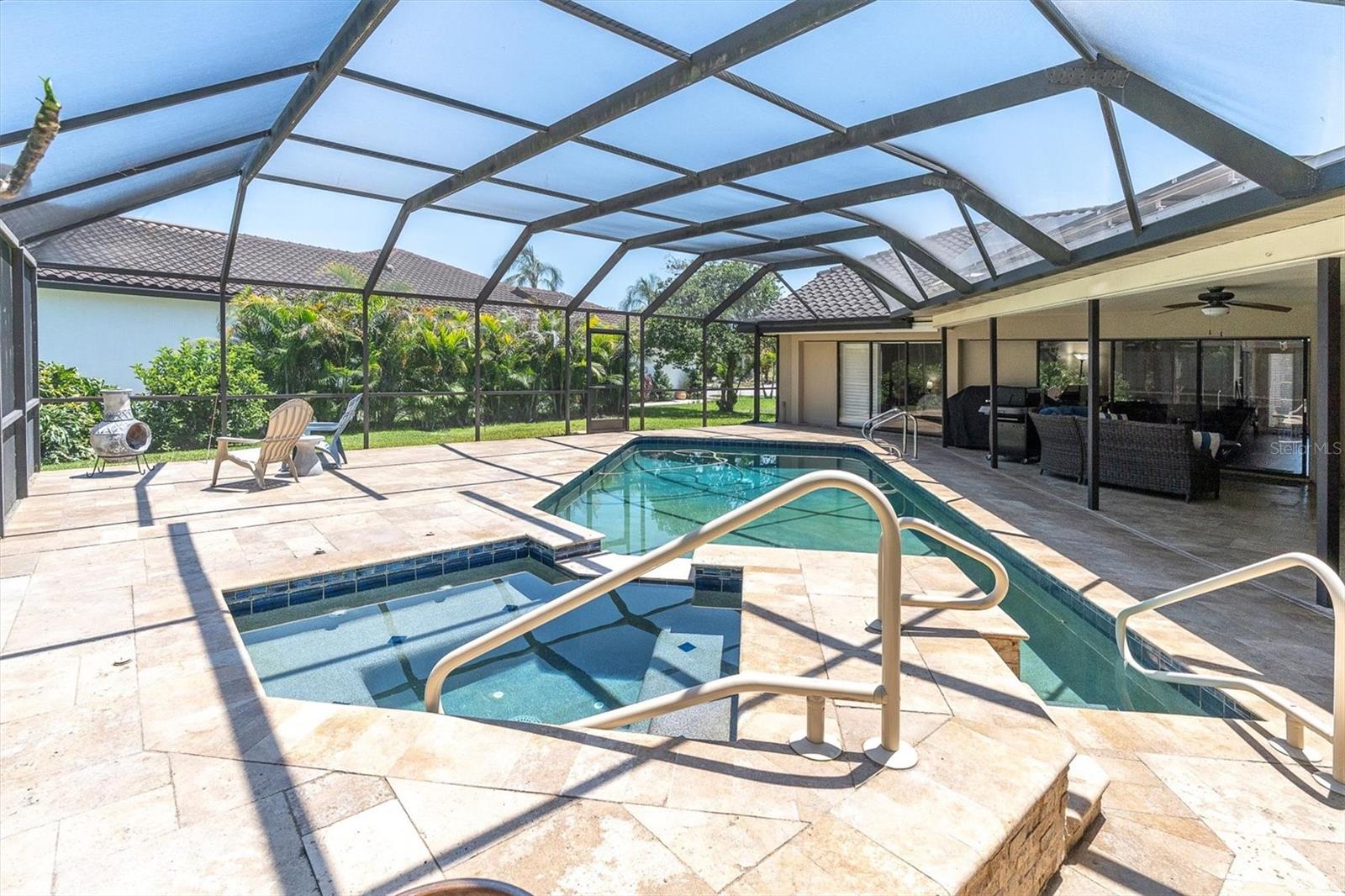 Saltwater pool with HUGE lanai