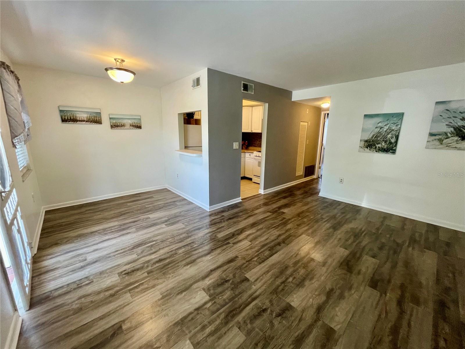 Living/dining room, open to the kitchen