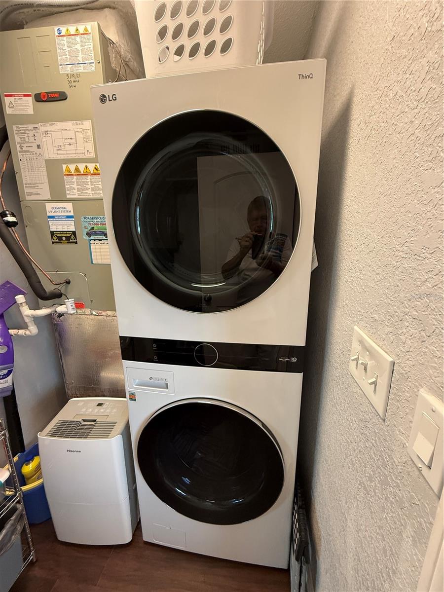 Stack washer and dryer