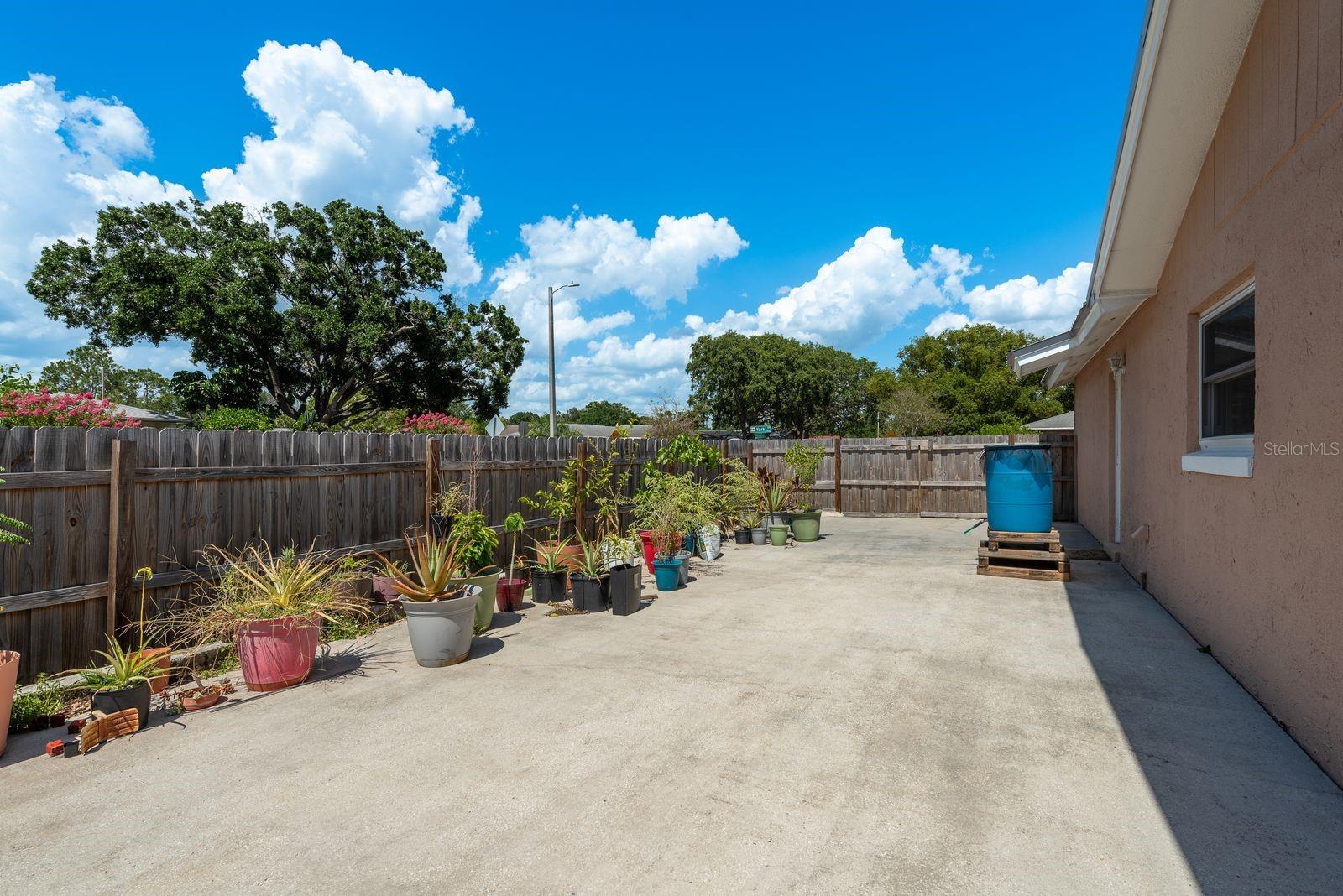 Extra large side driveway for additional parking