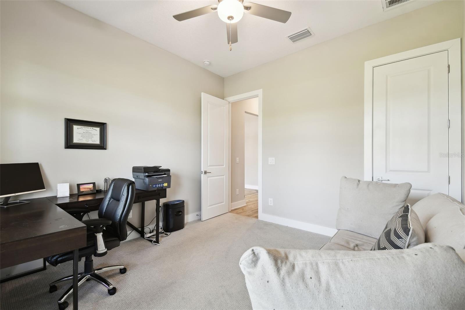Bedroom 2 w/Walk-In Closet (being used as office)