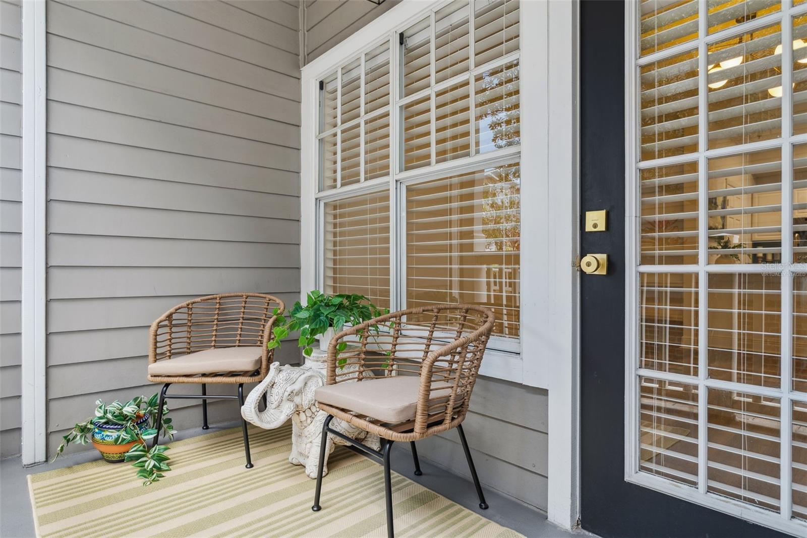 covered porch virtually staged