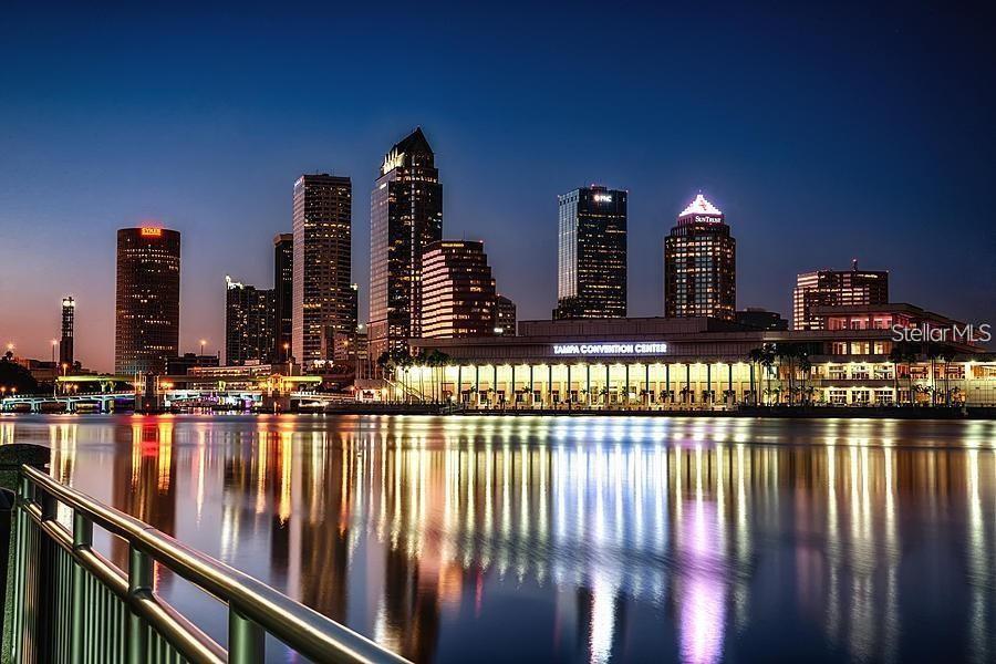 Tampa's riverwalk is breathtaking at night