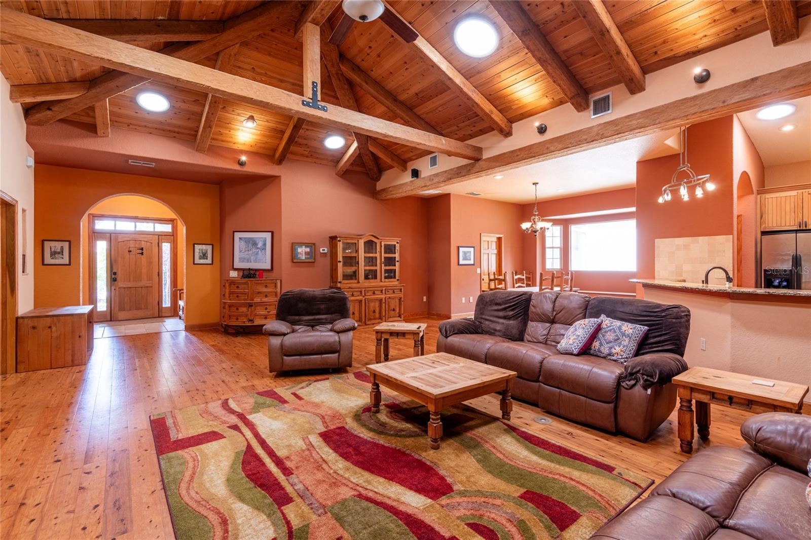 Are we in Florida or Colorado Mountains.  Stunning home with skylights.