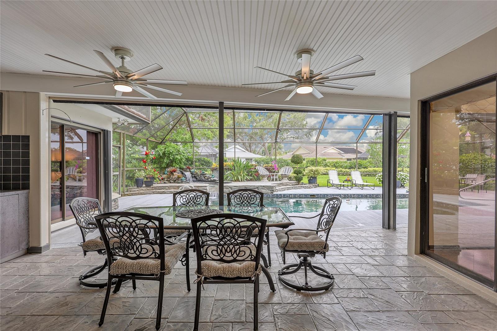 Covered outdoor dining area