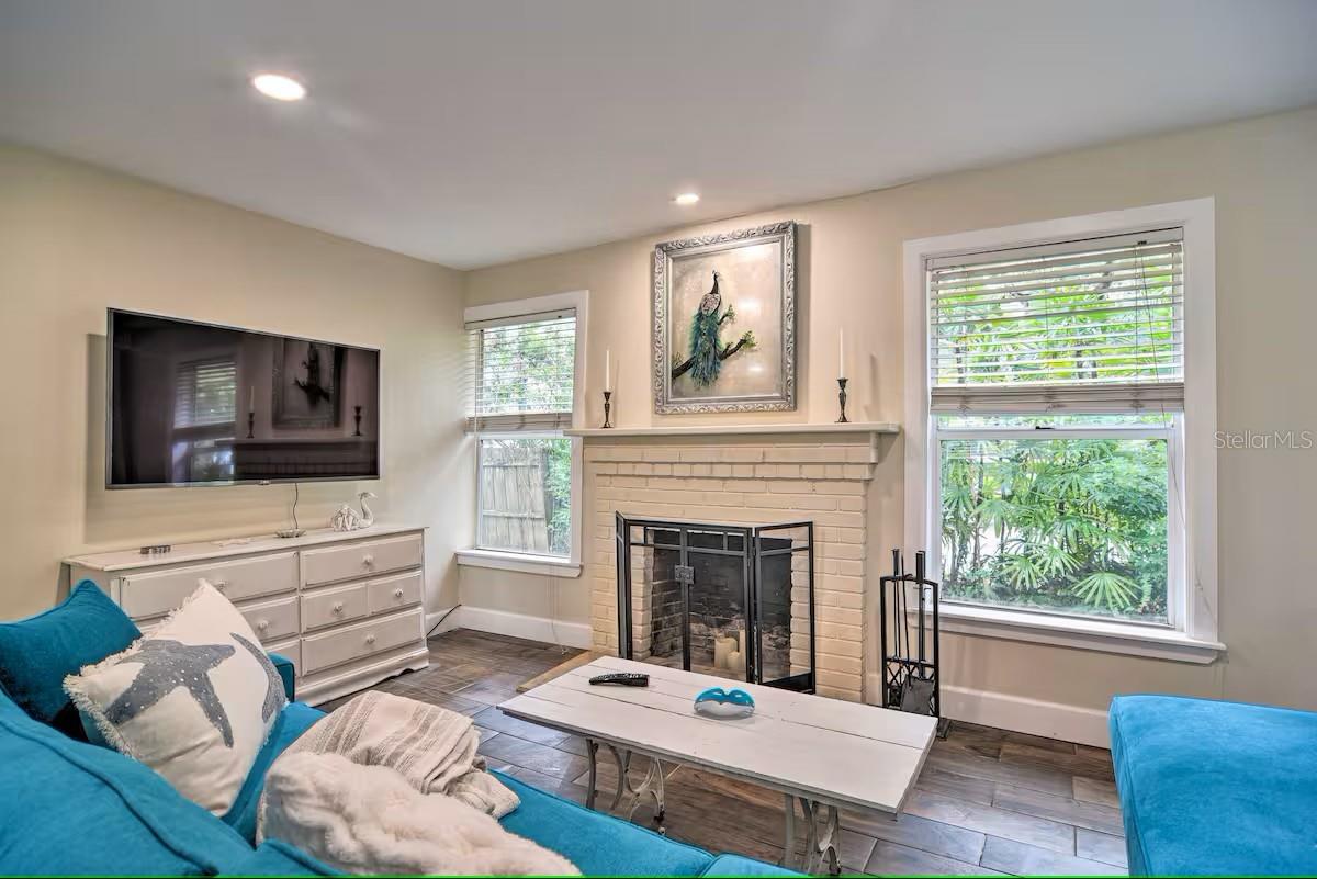 Fireplace in main house living room