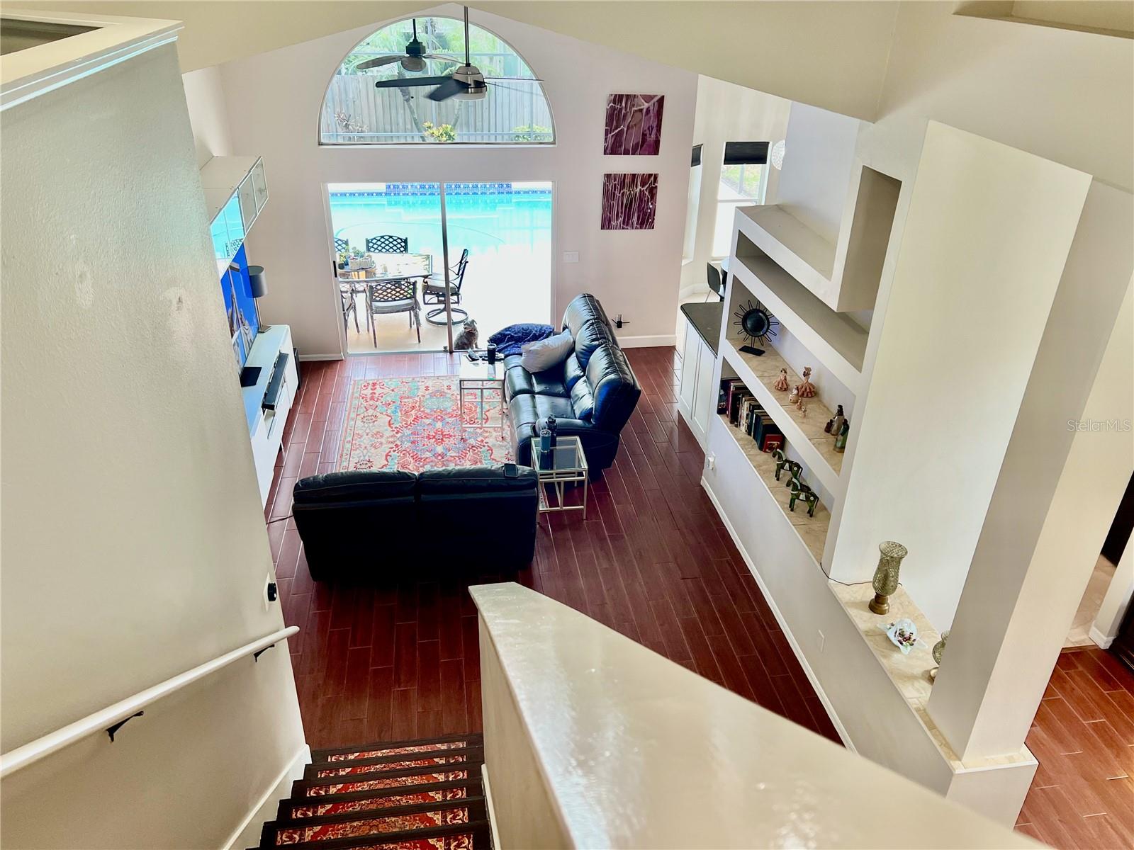 High Vaulted ceilings as you walk downstairs.