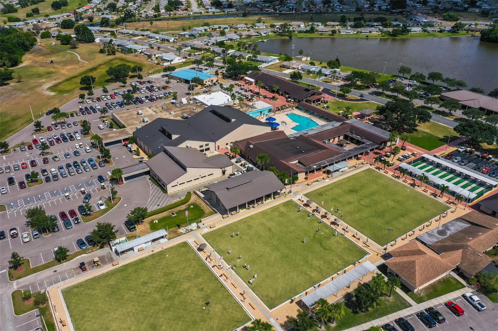 SCC Aerial North Club Amenities Lawn Bowling