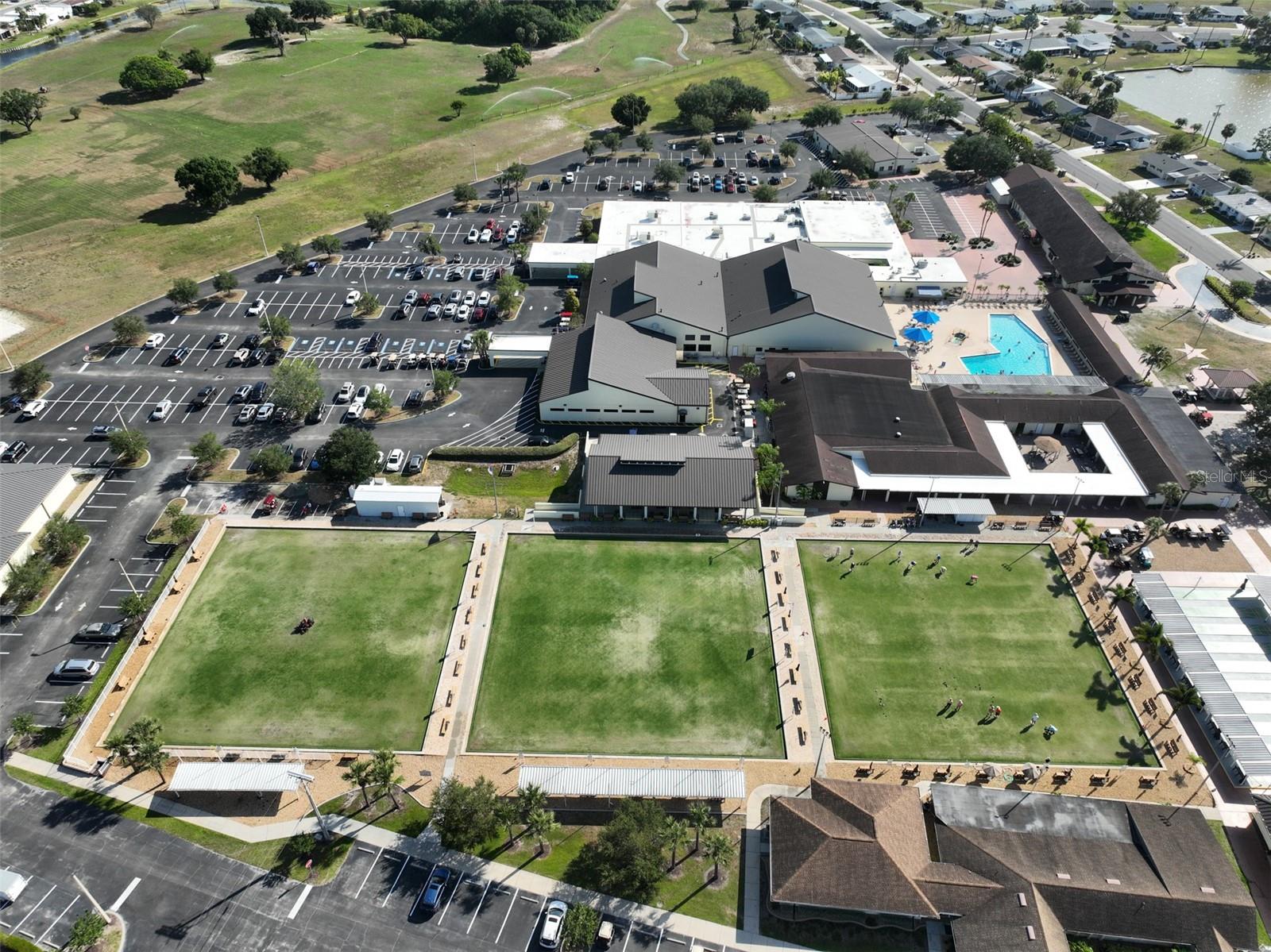 SCC Aerial North Club Amenities Lawn Bowling