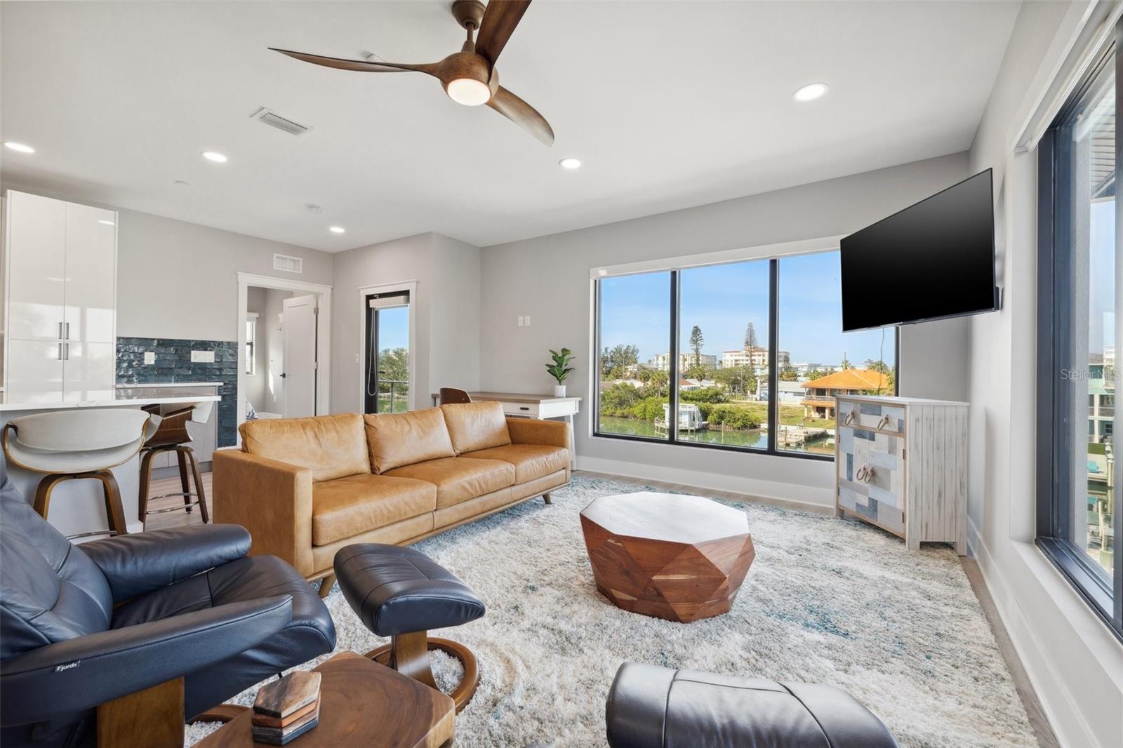 The Perch  living room with views