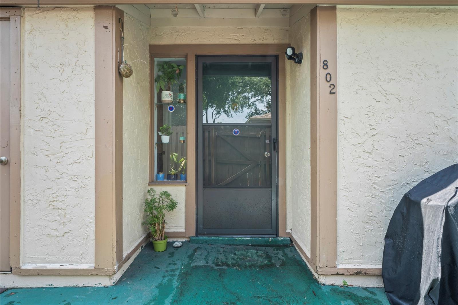 Front Door entry inside Private Yard