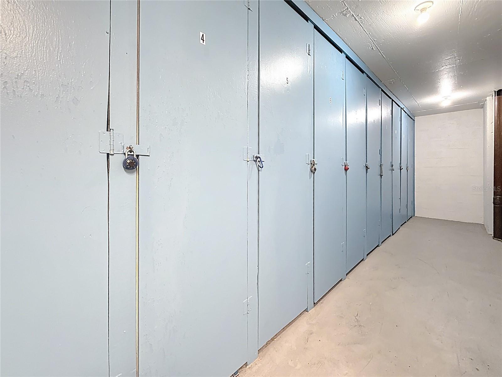 The storage area is located right on the same floor as the unit. It is #8.