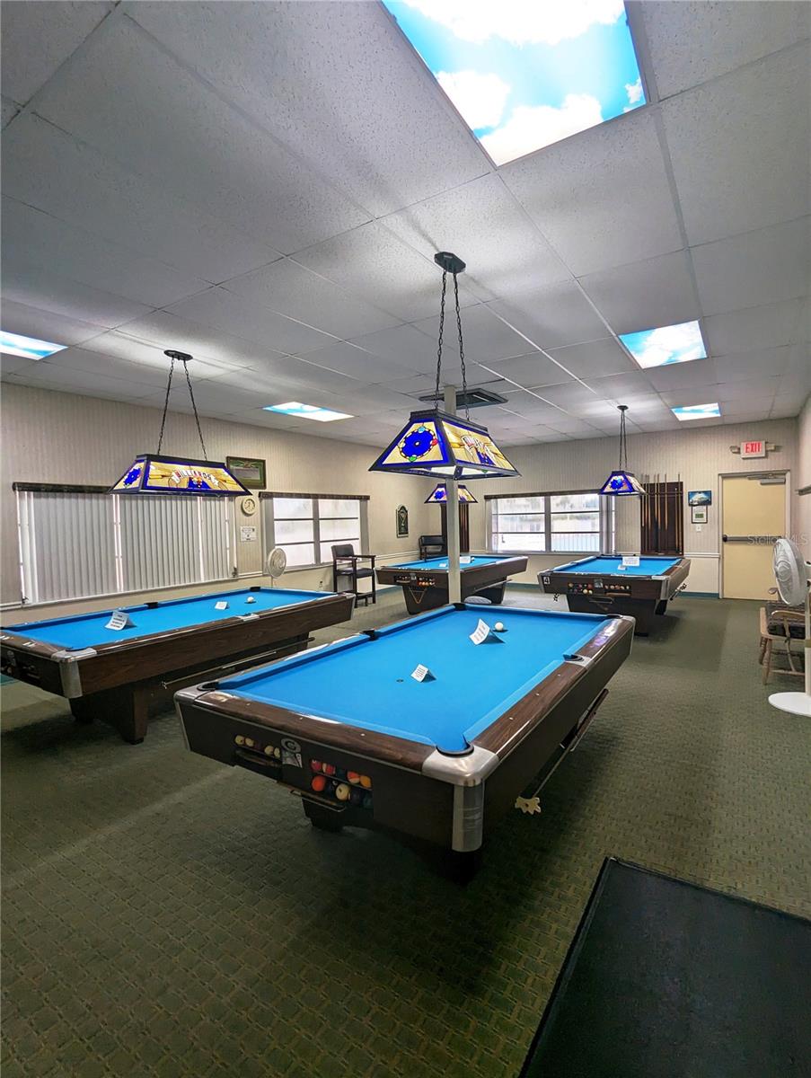 Billiard room in the clubhouse