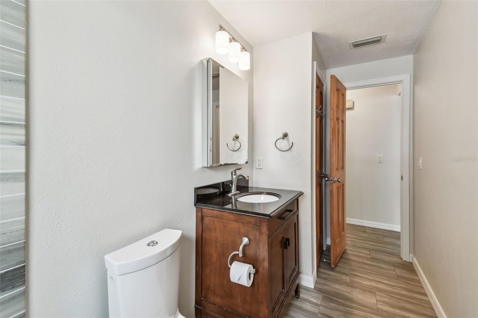 Bath with linen closet