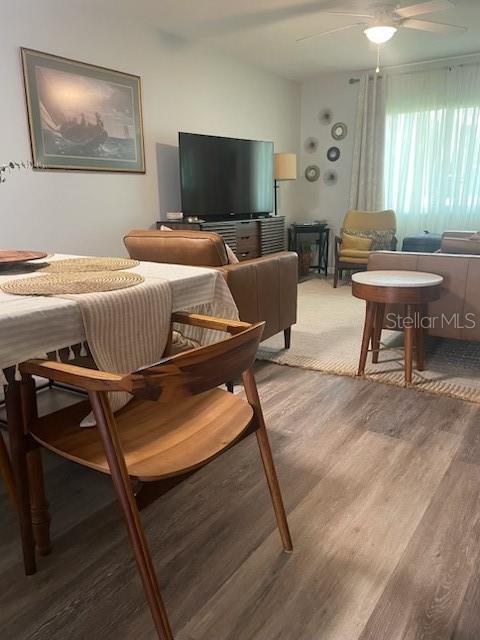 Staged Dining and Living Room combo
