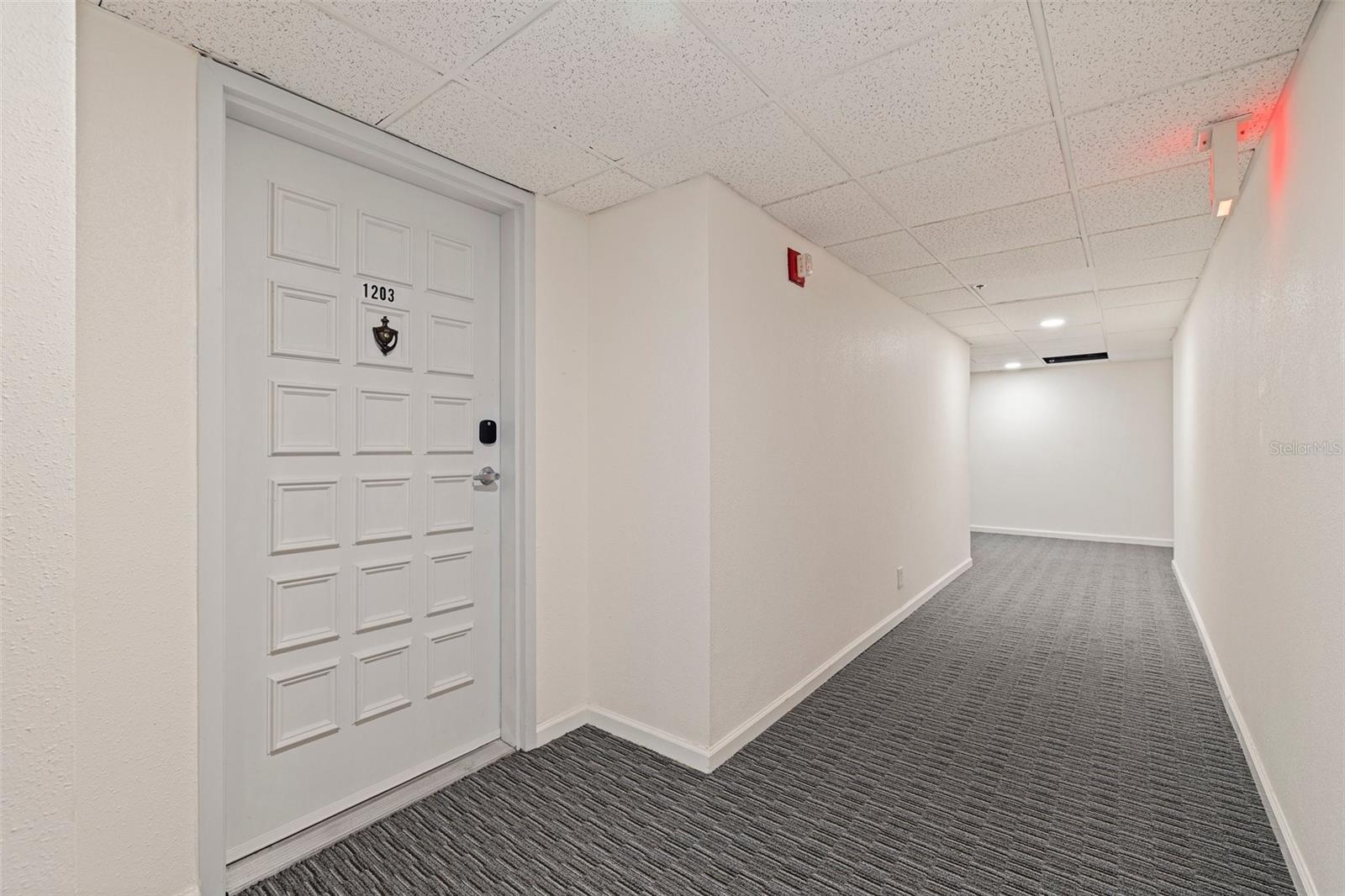 Hallway and entrance to unit