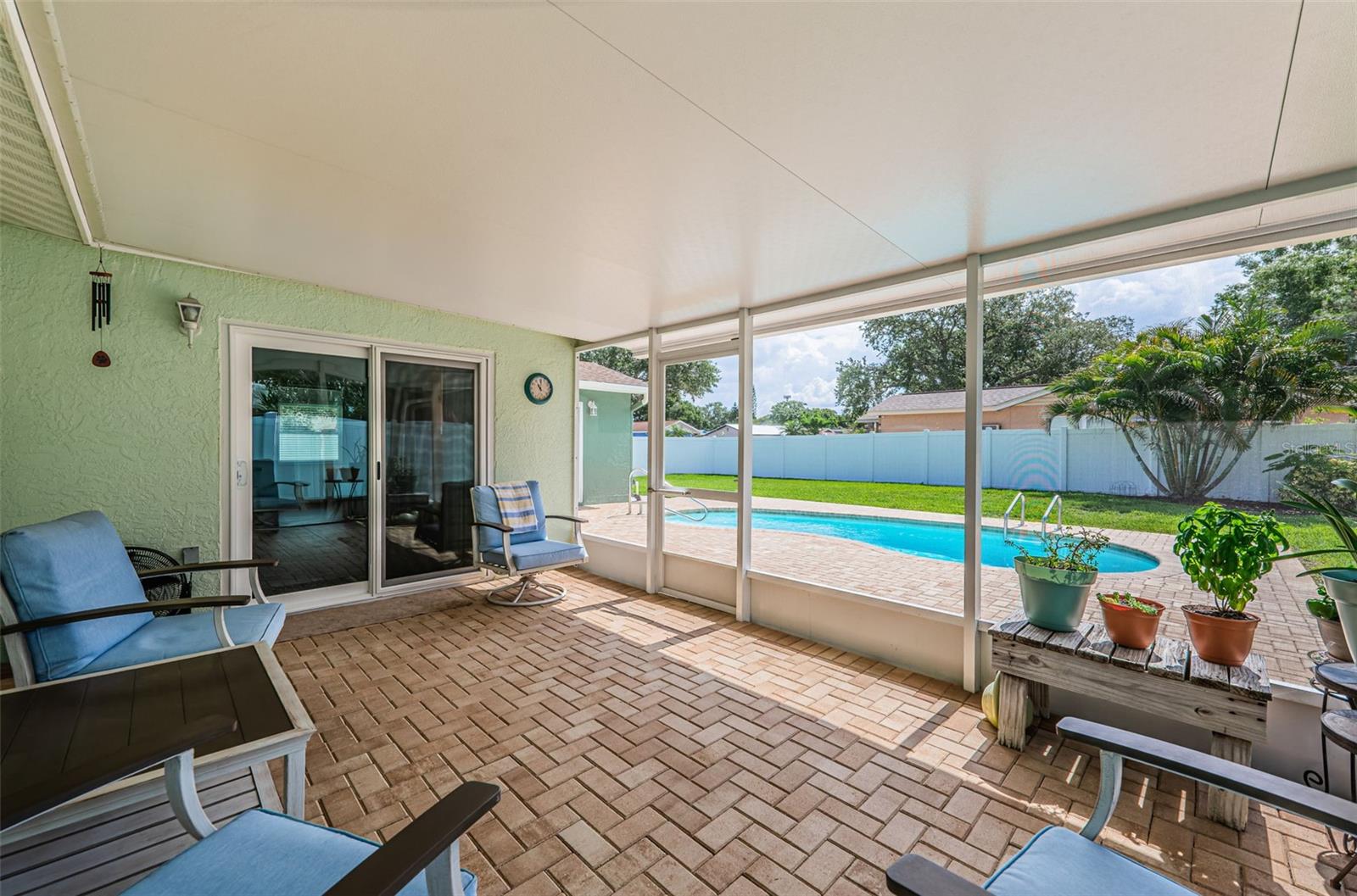 Outdoor covered and screened patio