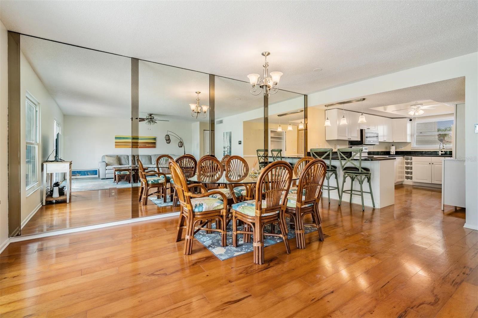 Kitchen opens to Dining area