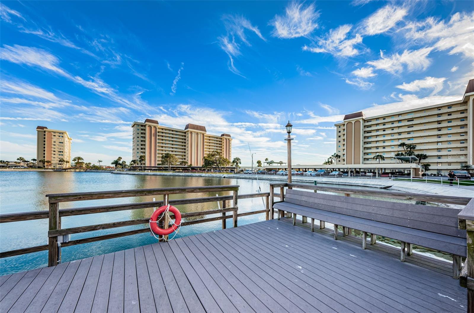 Fishing dock on lagoon