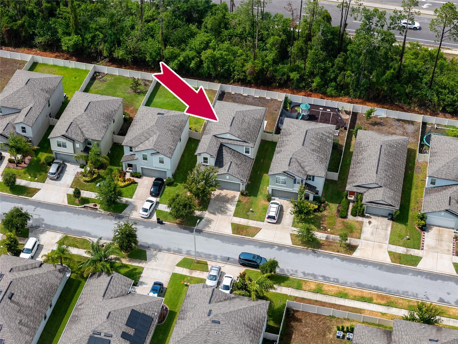 Aerial view of 7034 Emerald Spring Lp, New Port Richey, FL 34653 at Copperspring