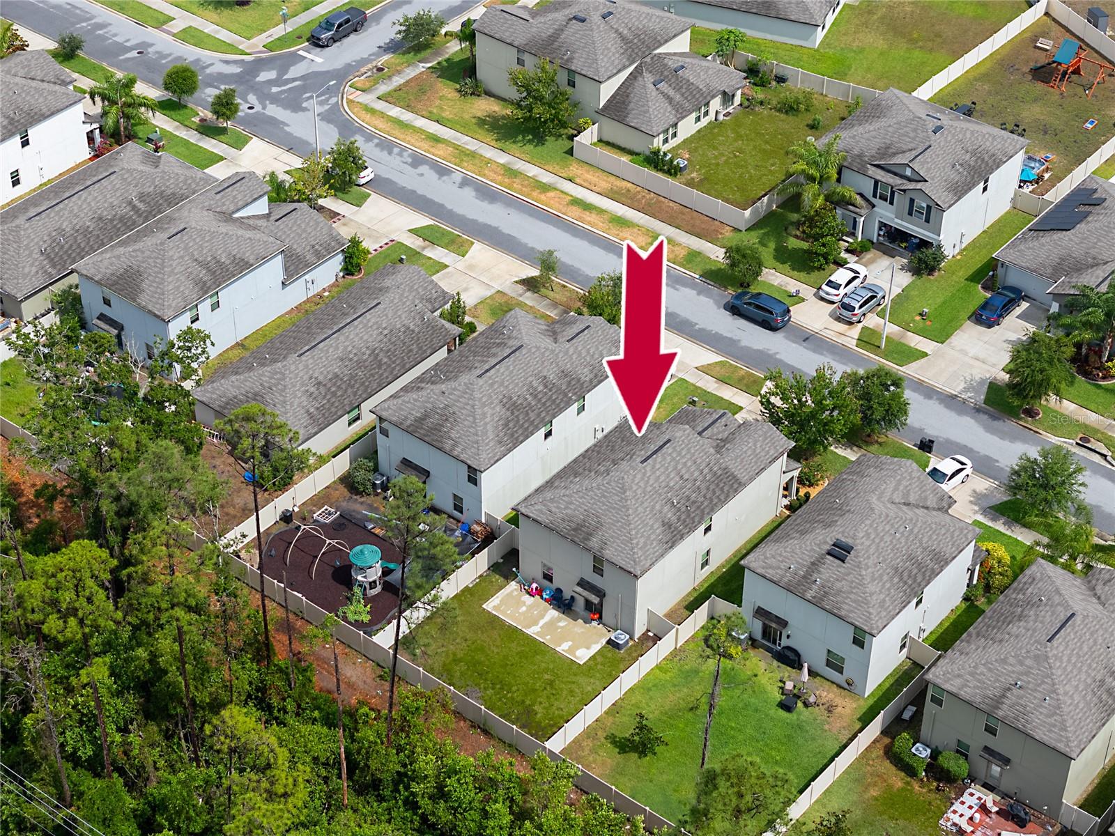 Aerial view of 7034 Emerald Spring Lp, New Port Richey, FL 34653 at Copperspring