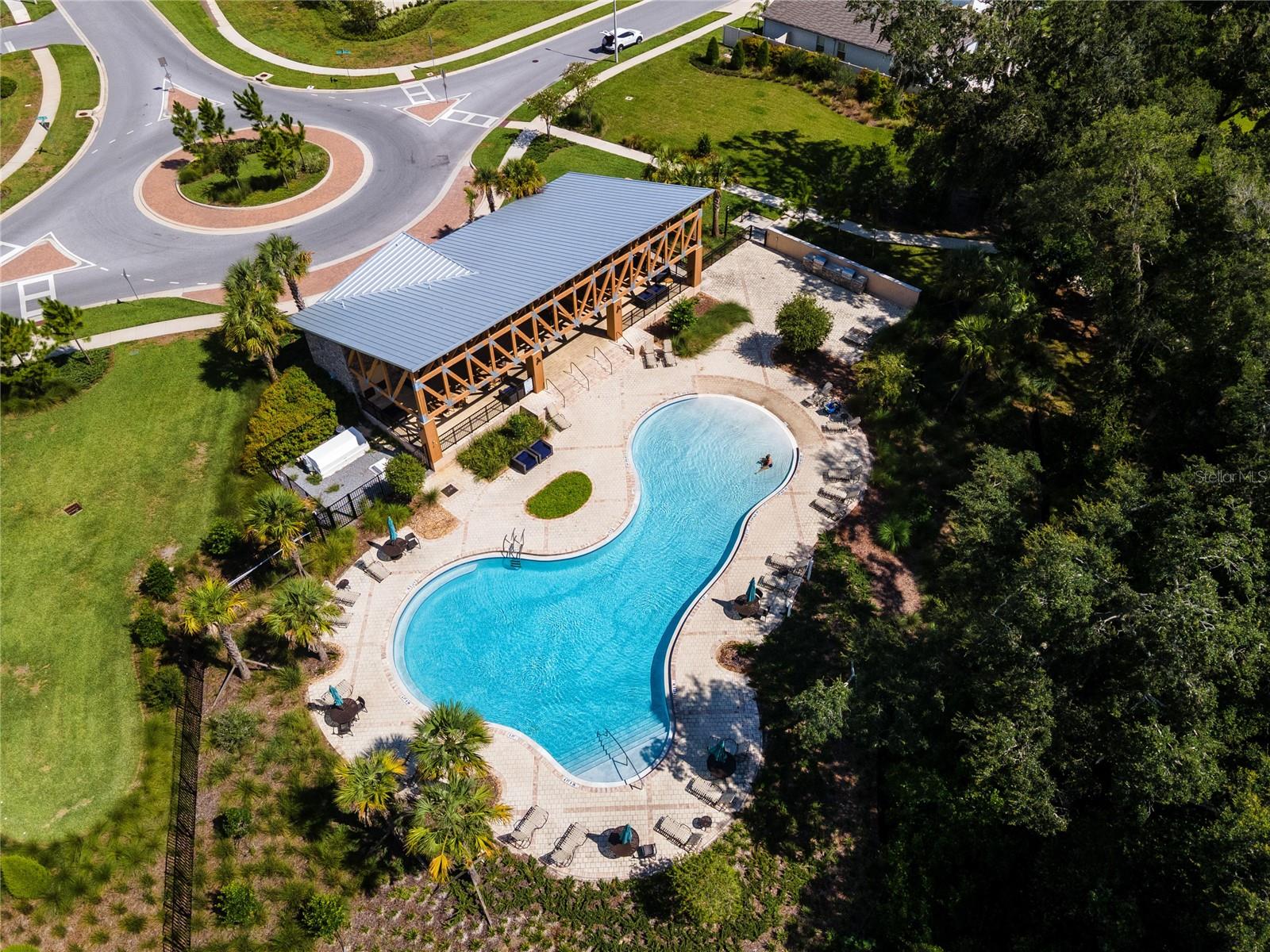 Aerial view of Copperspring Community Pool