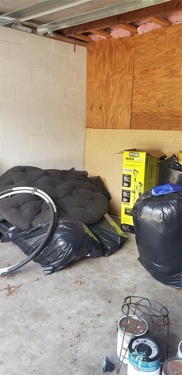Left side storage in garage