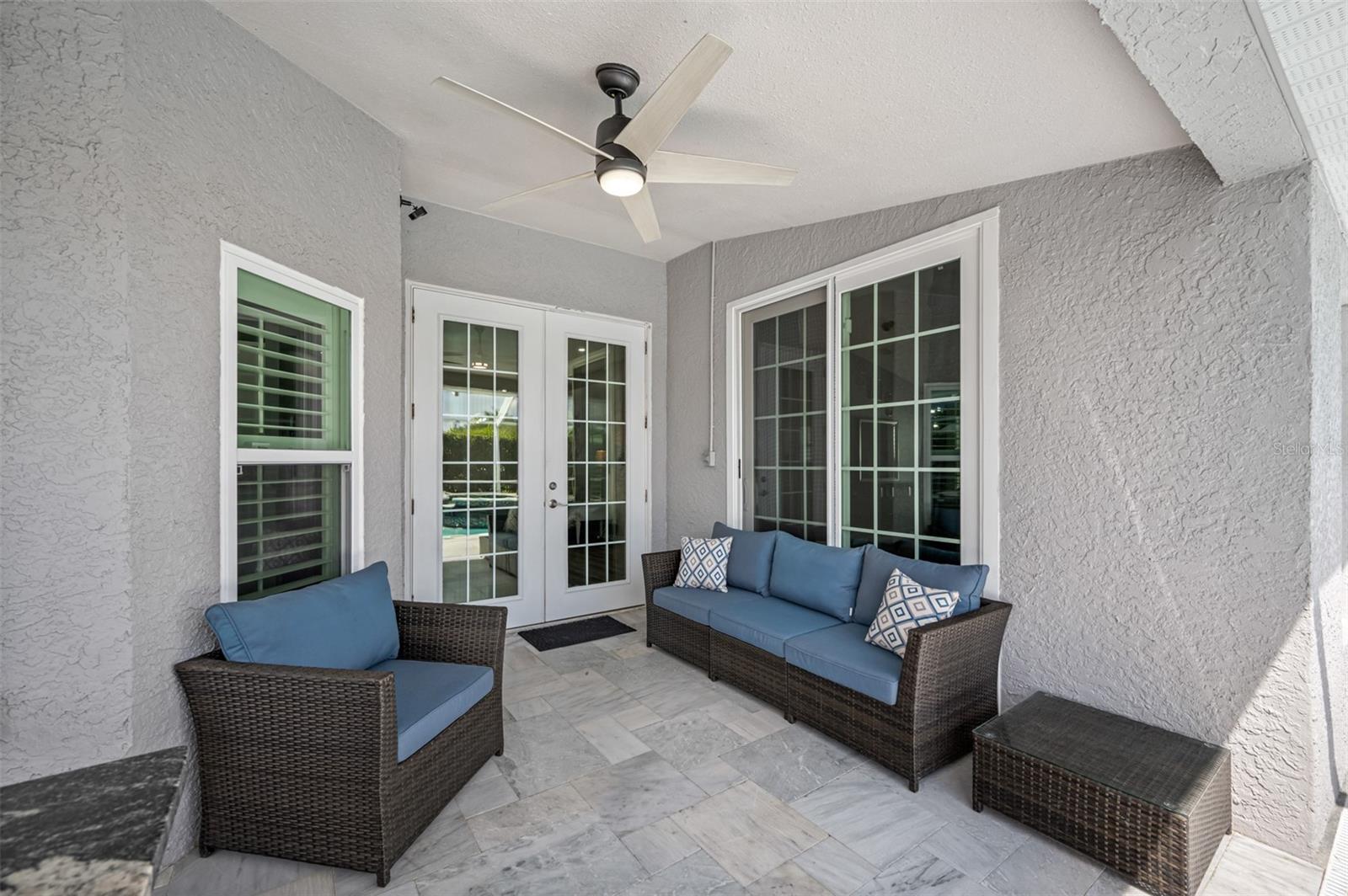 Patio covered seating area