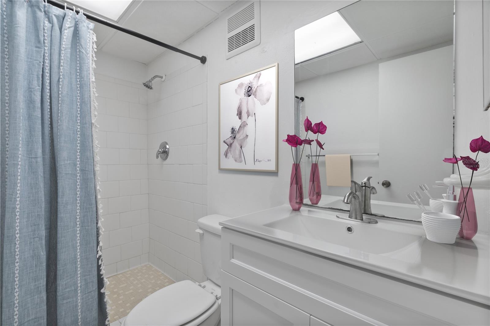 Virtually staged primary bathroom