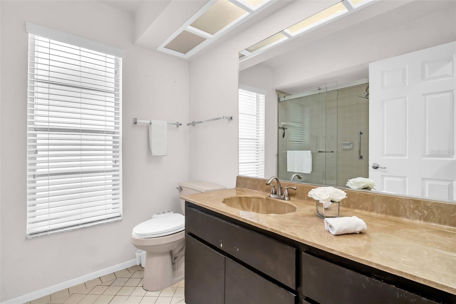 Large master vanity offering great storage~