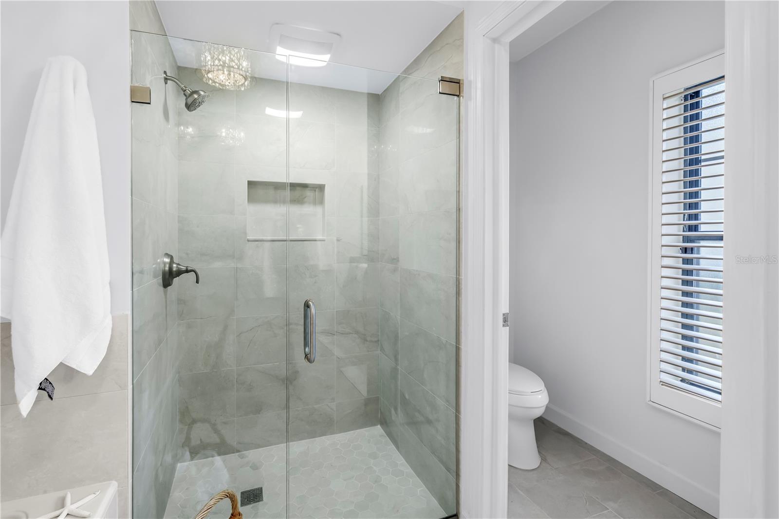 New Zero Entry Shower with seamless glass enclosure