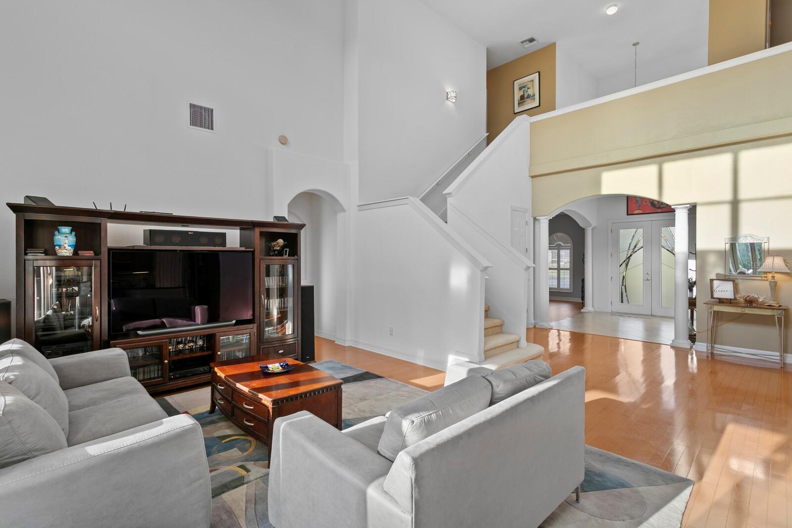 Family room looking back to the main entry