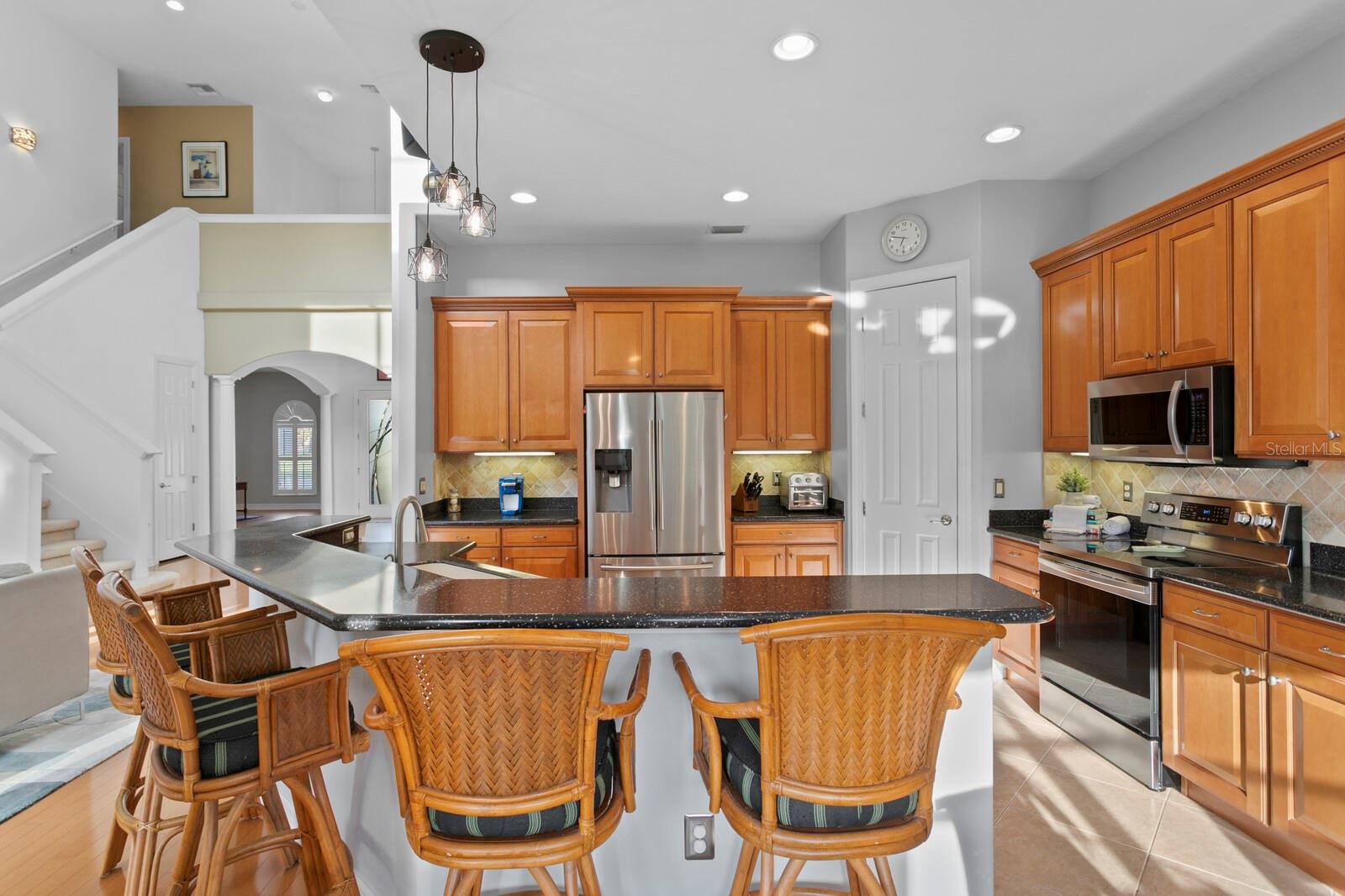 Generous breakfast bar seating