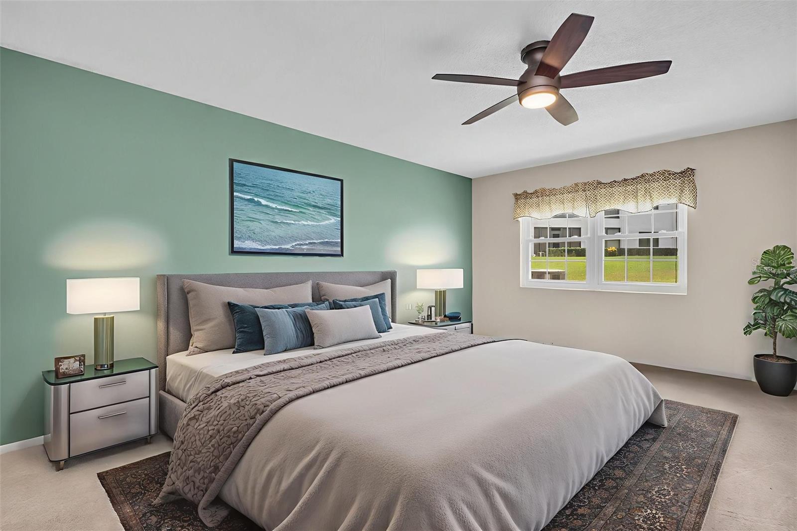 Virtually Staged - Oversized master suite big enough for a king plus oversized walk-in closet and en-suite~