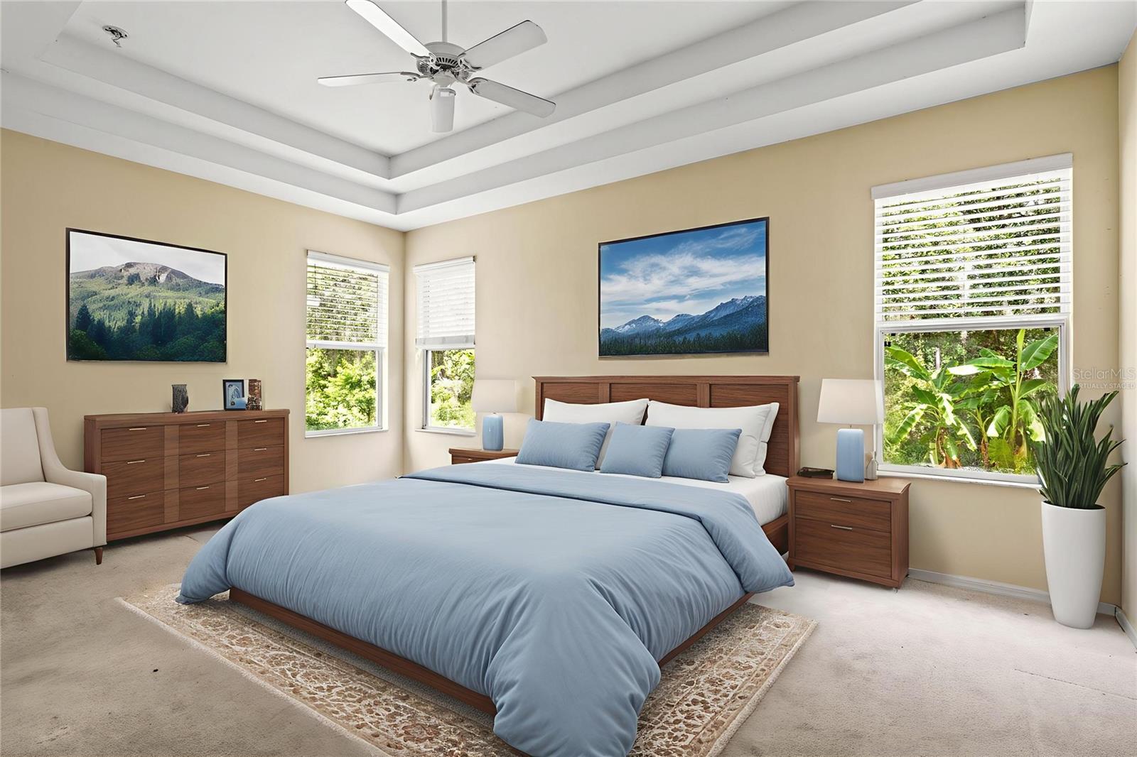 Virtually Staged Primary Bedroom