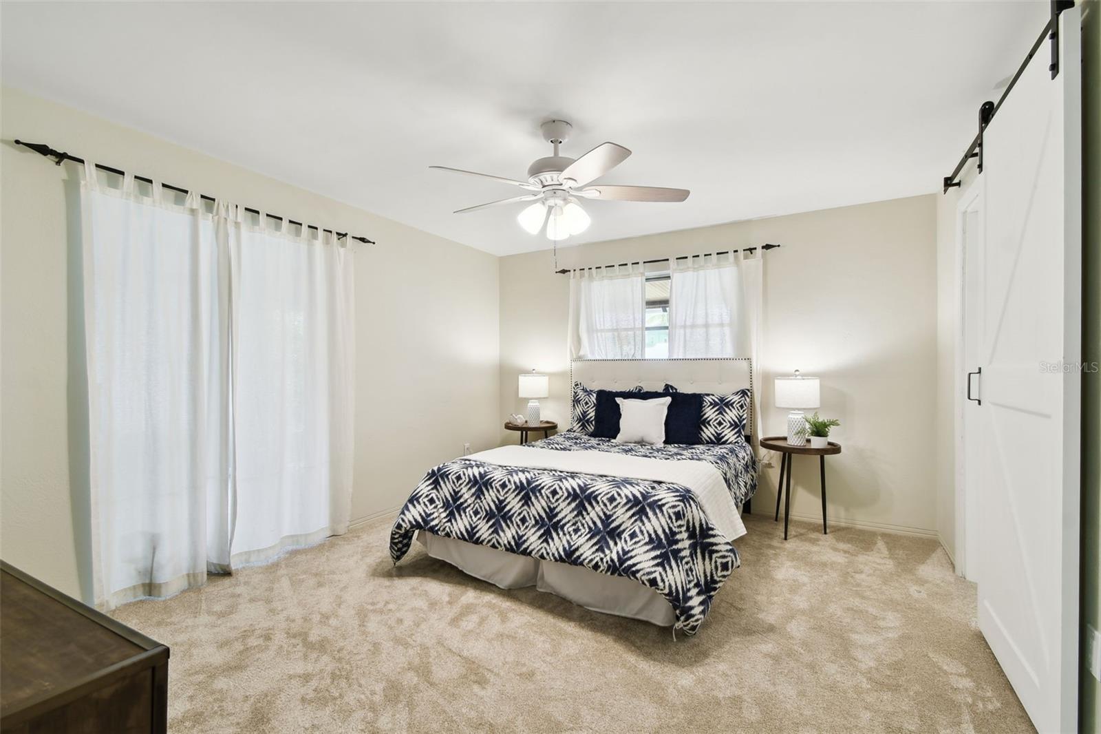 Master Bedroom with private bathroom, new carpet